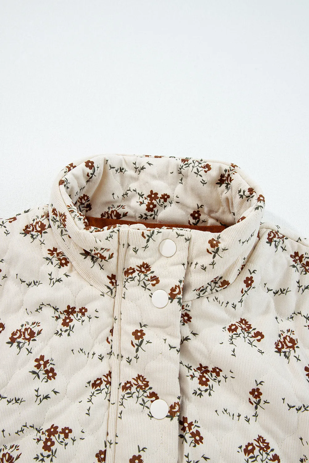 Floral Print Zip Up Quilted Gilet sold by Beagle Boutique product image thumbnail 3