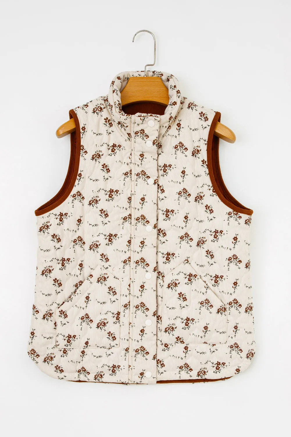 Floral Print Zip Up Quilted Gilet sold by Beagle Boutique