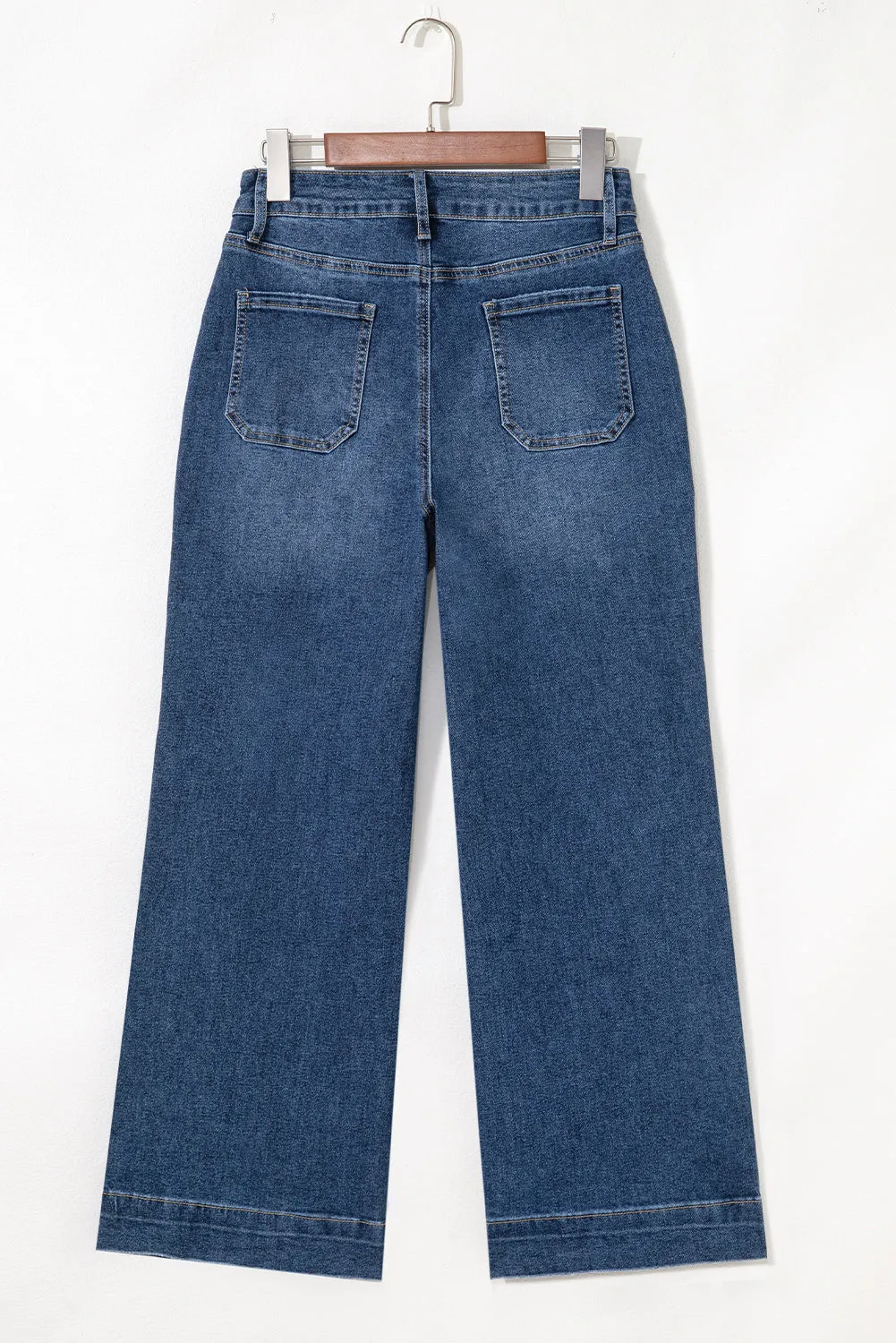 Blue Cropped High Rise Wide Leg Jeans sold by Beagle Boutique product image thumbnail 2