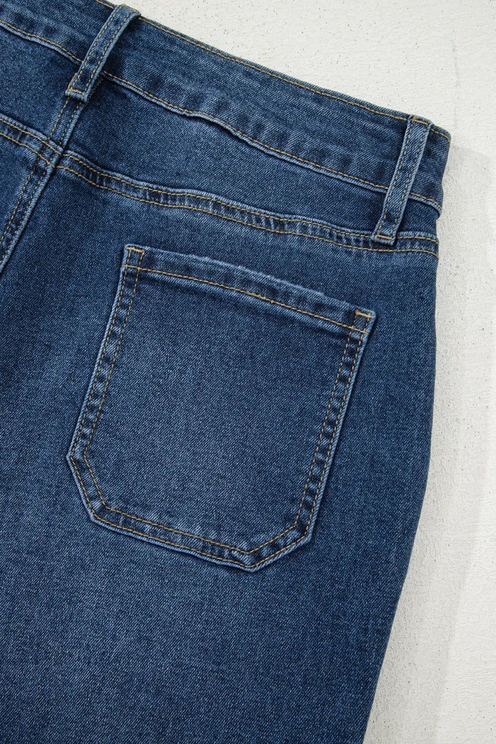 Blue Cropped High Rise Wide Leg Jeans sold by Beagle Boutique product image thumbnail 5