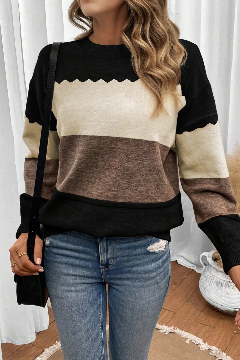 Crew Neck Drop Shoulder Sweater sold by Beagle Boutique product image thumbnail 2