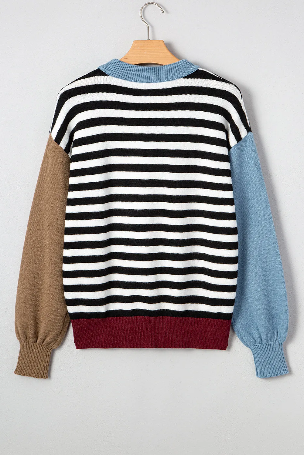 Striped Panels Colourblock Sleeve Sweater sold by Beagle Boutique product image thumbnail 4