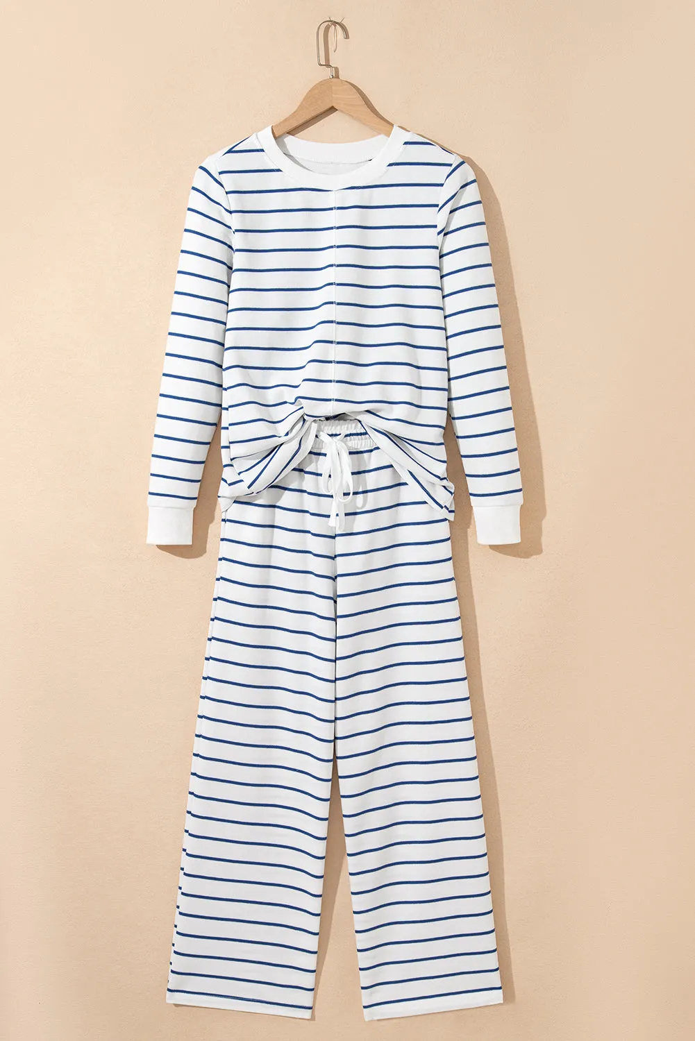 Striped Long Sleeve Top and Drawstring Wide Leg Trousers 2pcs Co-ord Outfit sold by Beagle Boutique product image thumbnail 3