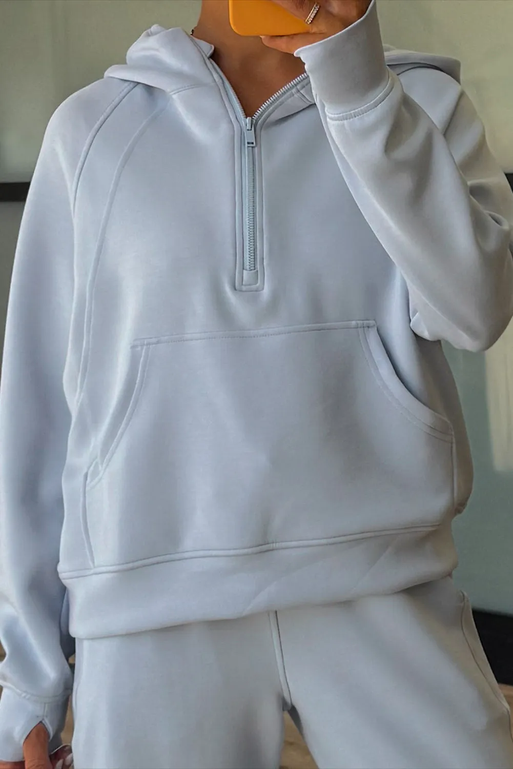 Half Zip Thumbhole Sleeve Hoodie & Active Pants 2pcs Co-ord Outfit sold by Beagle Boutique product image thumbnail 3