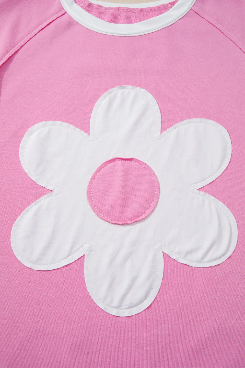 Big Flower Patched Raw Seam 2 Piece Relaxed Trousers Co-ord Set sold by Beagle Boutique product image thumbnail 5