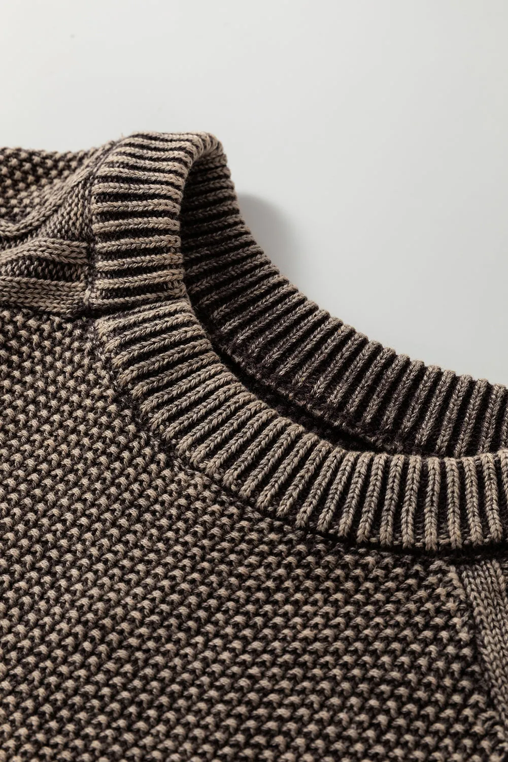 Contrast Cable Knit Sleeve Casual Sweater sold by Beagle Boutique product image thumbnail 3