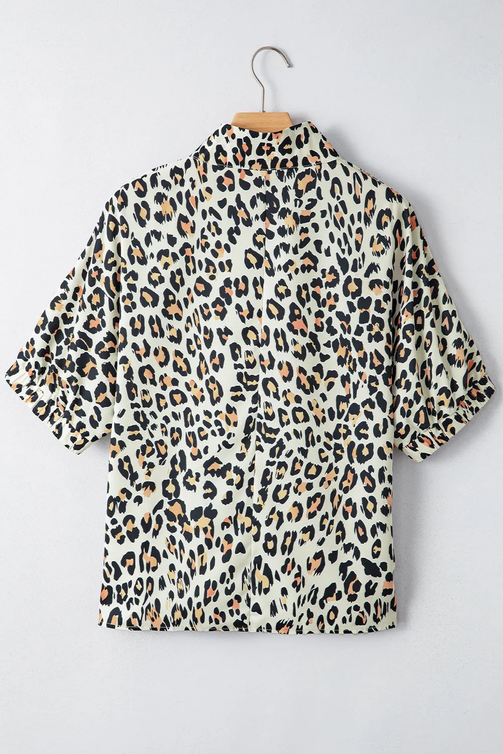 Leopard Contrast Striped V-Neck Loose Fit Blouse sold by Beagle Boutique product image thumbnail 4