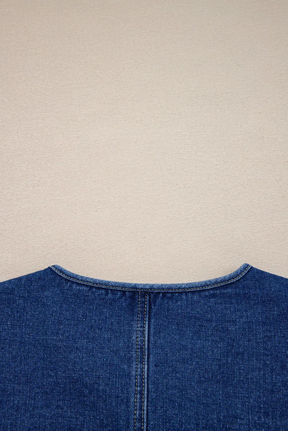 Blue Big Patched Pockets Denim Jacket sold by Beagle Boutique product image thumbnail 4