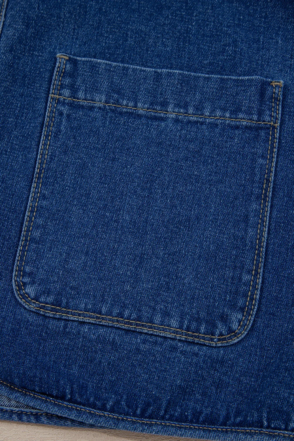 Blue Big Patched Pockets Denim Jacket sold by Beagle Boutique product image thumbnail 5