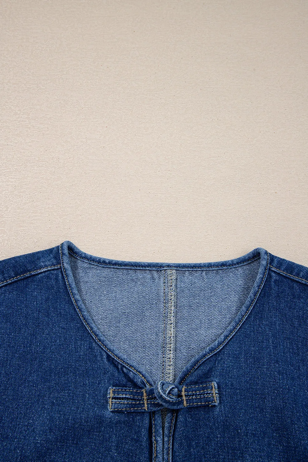 Blue Big Patched Pockets Denim Jacket sold by Beagle Boutique product image thumbnail 3