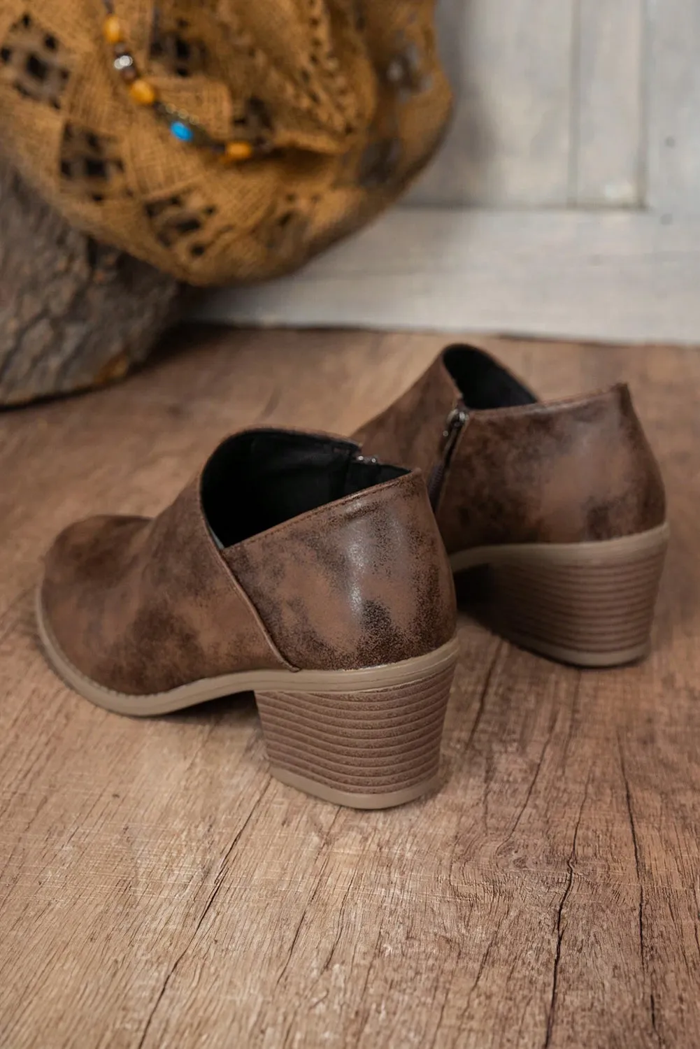 Brown FauxSuede Casual Ankle Boots sold by Beagle Boutique product image thumbnail 2