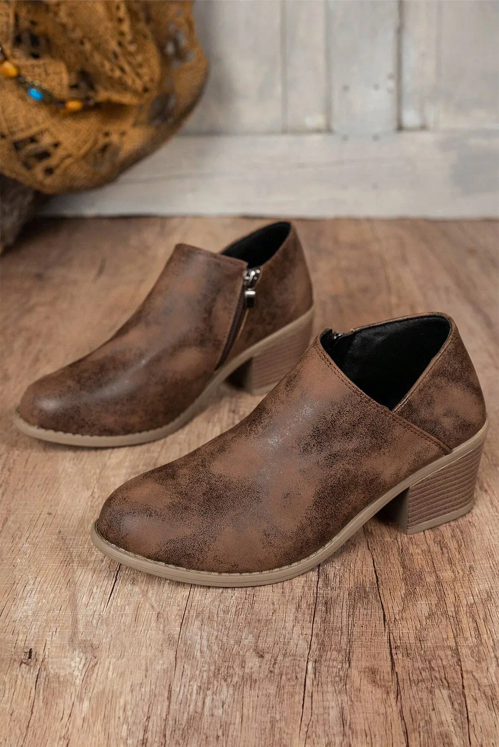 Brown FauxSuede Casual Ankle Boots sold by Beagle Boutique product image thumbnail 5