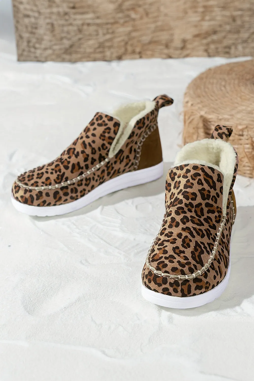 Brown Leopard Print Fleece Lined Winter Snow Boots sold by Beagle Boutique product image thumbnail 4