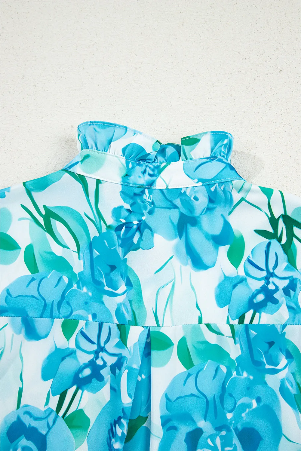 Floral Frilled Collar Three Quarters Sleeve Elegant Shirt sold by Beagle Boutique product image thumbnail 5