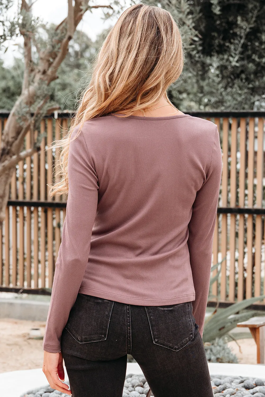 Gathered Bust Square Neck Ribbed Fit Long Sleeve Top sold by Beagle Boutique product image thumbnail 2