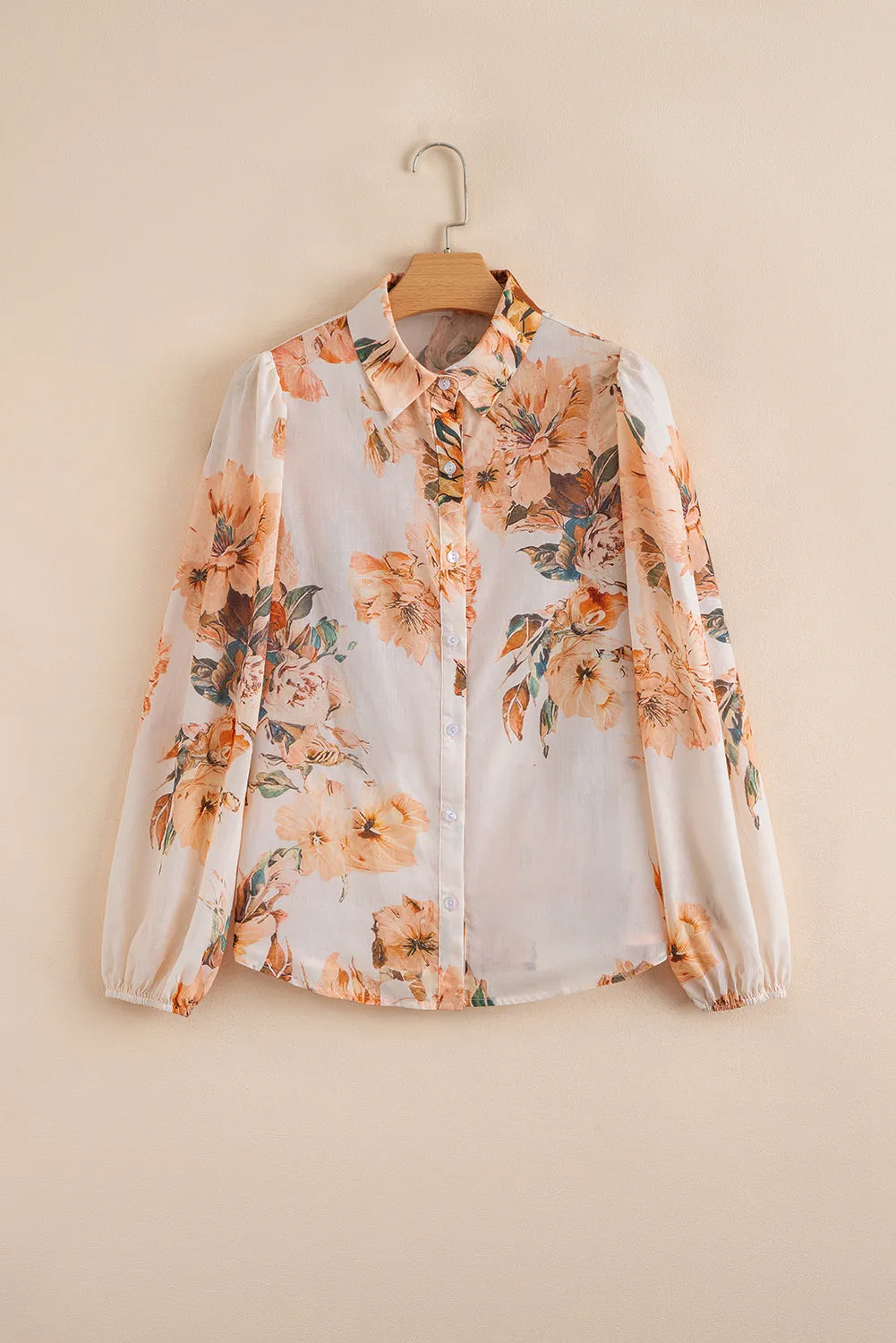 Floral Puff Sleeve Lightweight Shirt sold by Beagle Boutique product image thumbnail 4