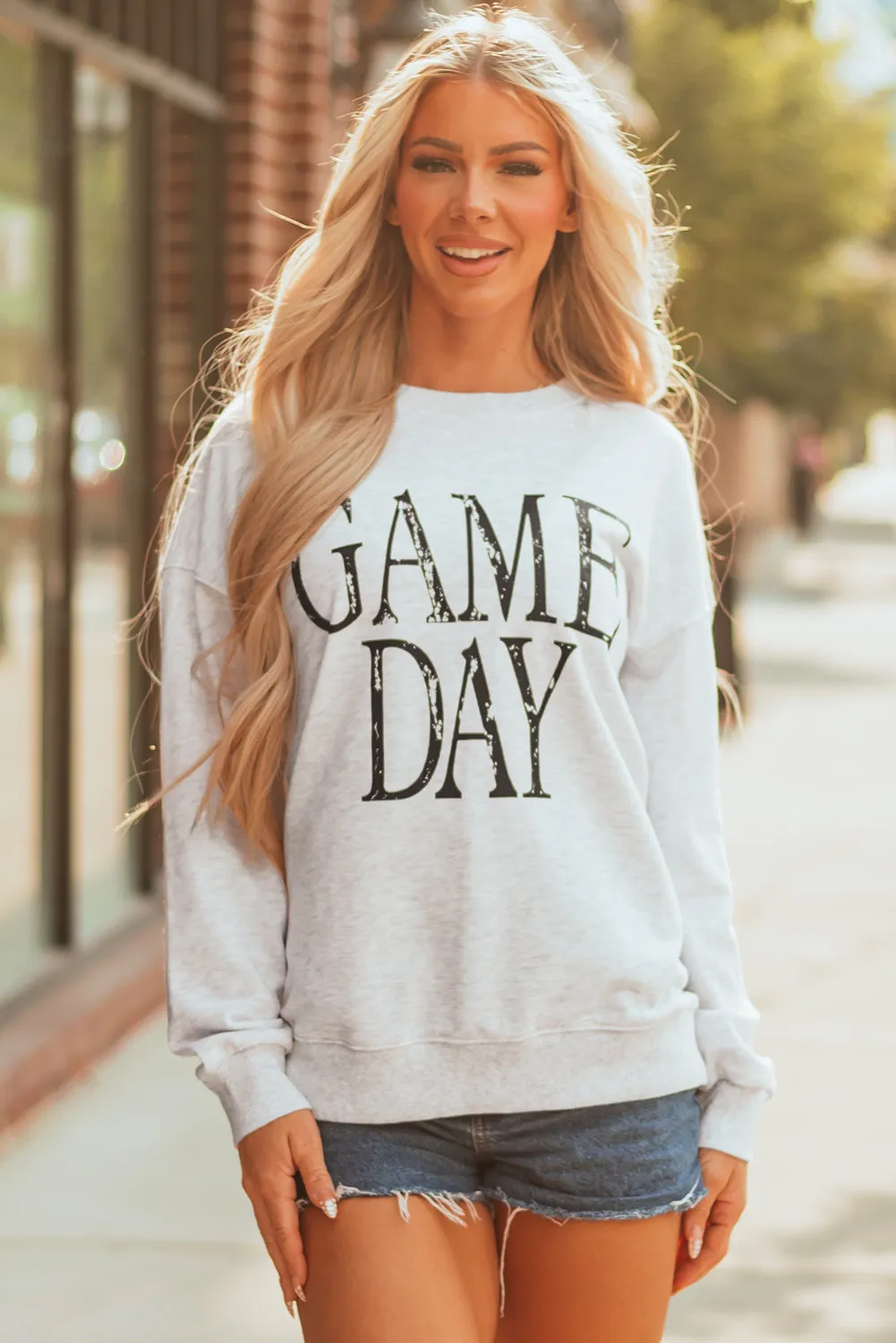 Vintage Washed GAME DAY Graphic Baggy Sweatshirt sold by Beagle Boutique
