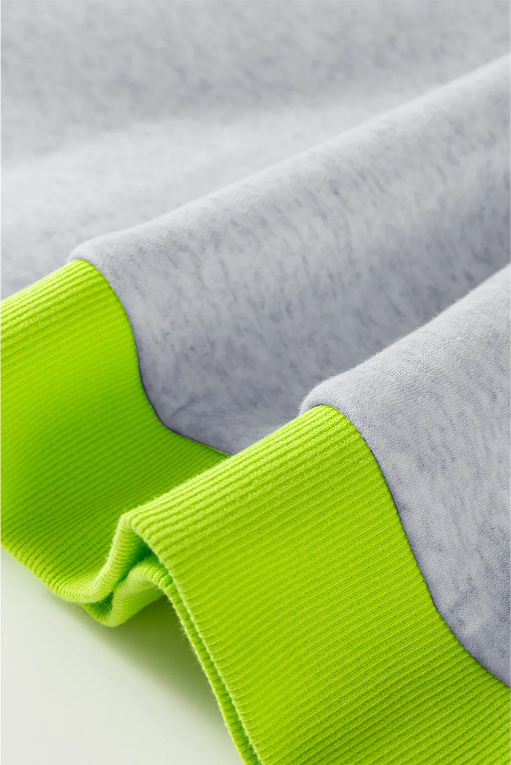 Grey Contrast Colour Banding Patchwork Puff Sleeve Loose Sweatshirt sold by Beagle Boutique product image thumbnail 5