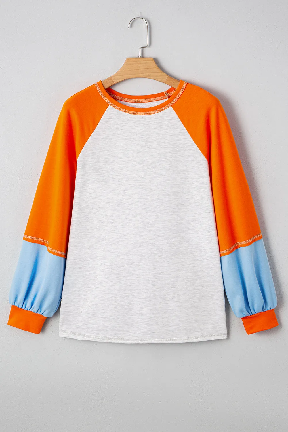 Raglan Sleeve Contrast Stitching Loose Fit Top sold by Beagle Boutique