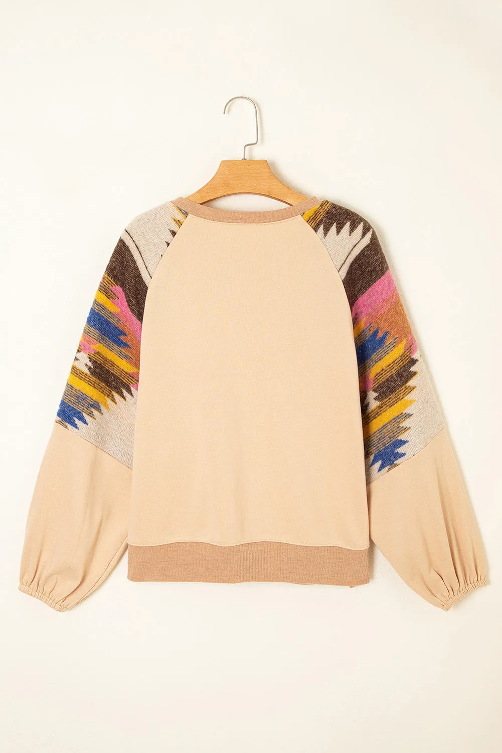 Aztec Patchwork Raglan Pullover Sweatshirt sold by Beagle Boutique product image thumbnail 2