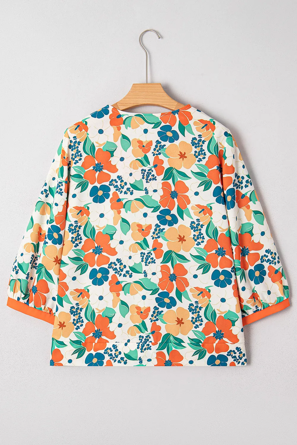 V-Neck Floral Print Sleeve Blouse sold by Beagle Boutique product image thumbnail 5