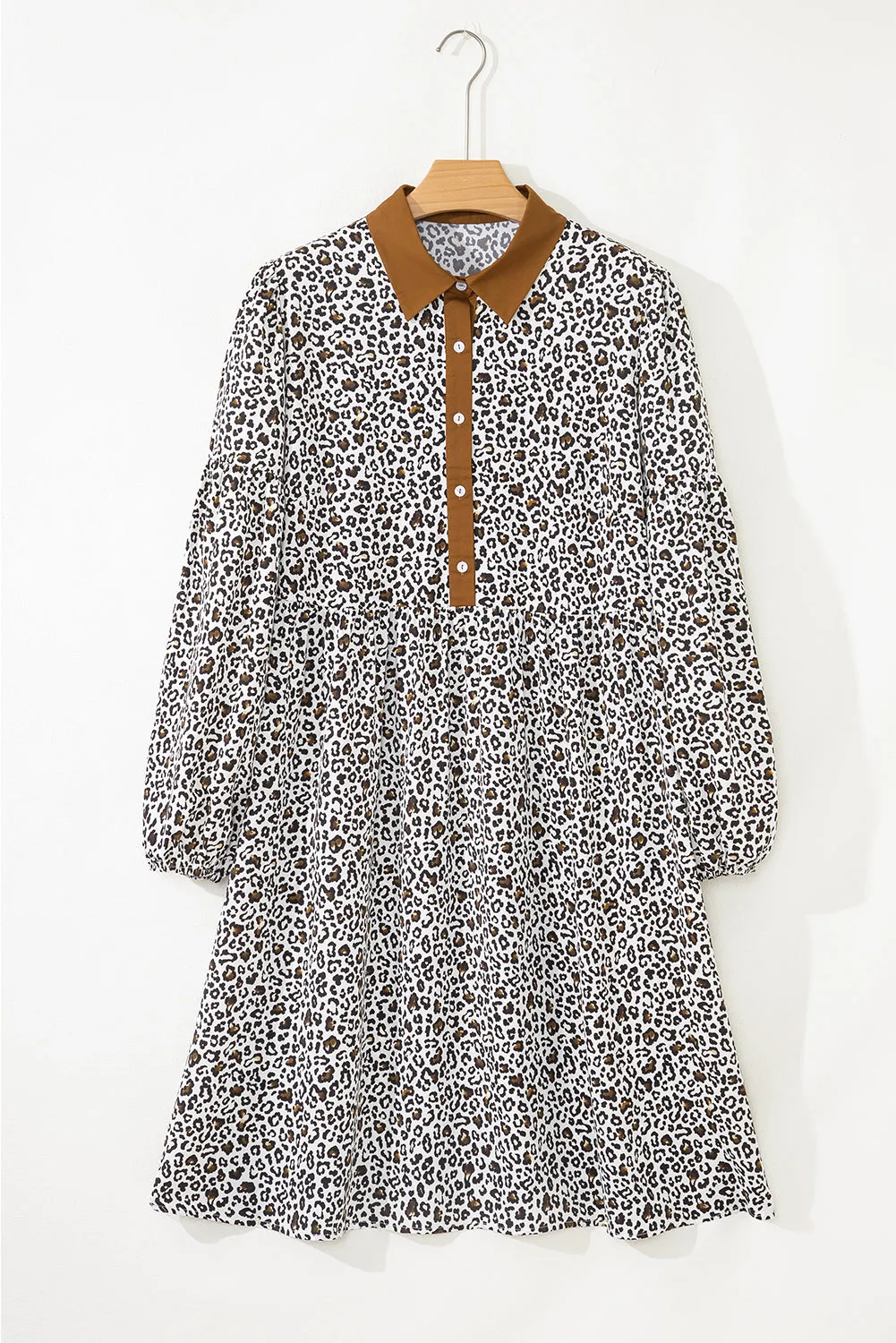 Plus Size V-Neck Leopard Print Puff Sleeve Mini Dress sold by Beagle Boutique product image thumbnail 2