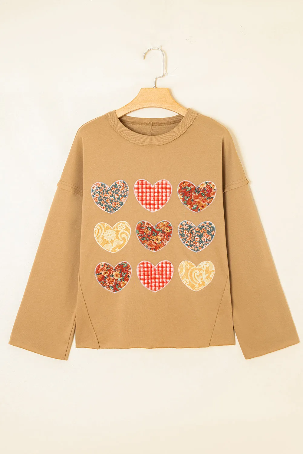 Floral Heart Stitched Exposed Seam Mineral Wash Sweatshirt sold by Beagle Boutique product image thumbnail 3