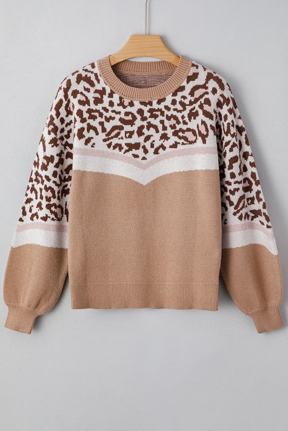 Leopard Round Neck Knit Oversized Sweater sold by Beagle Boutique product image thumbnail 3