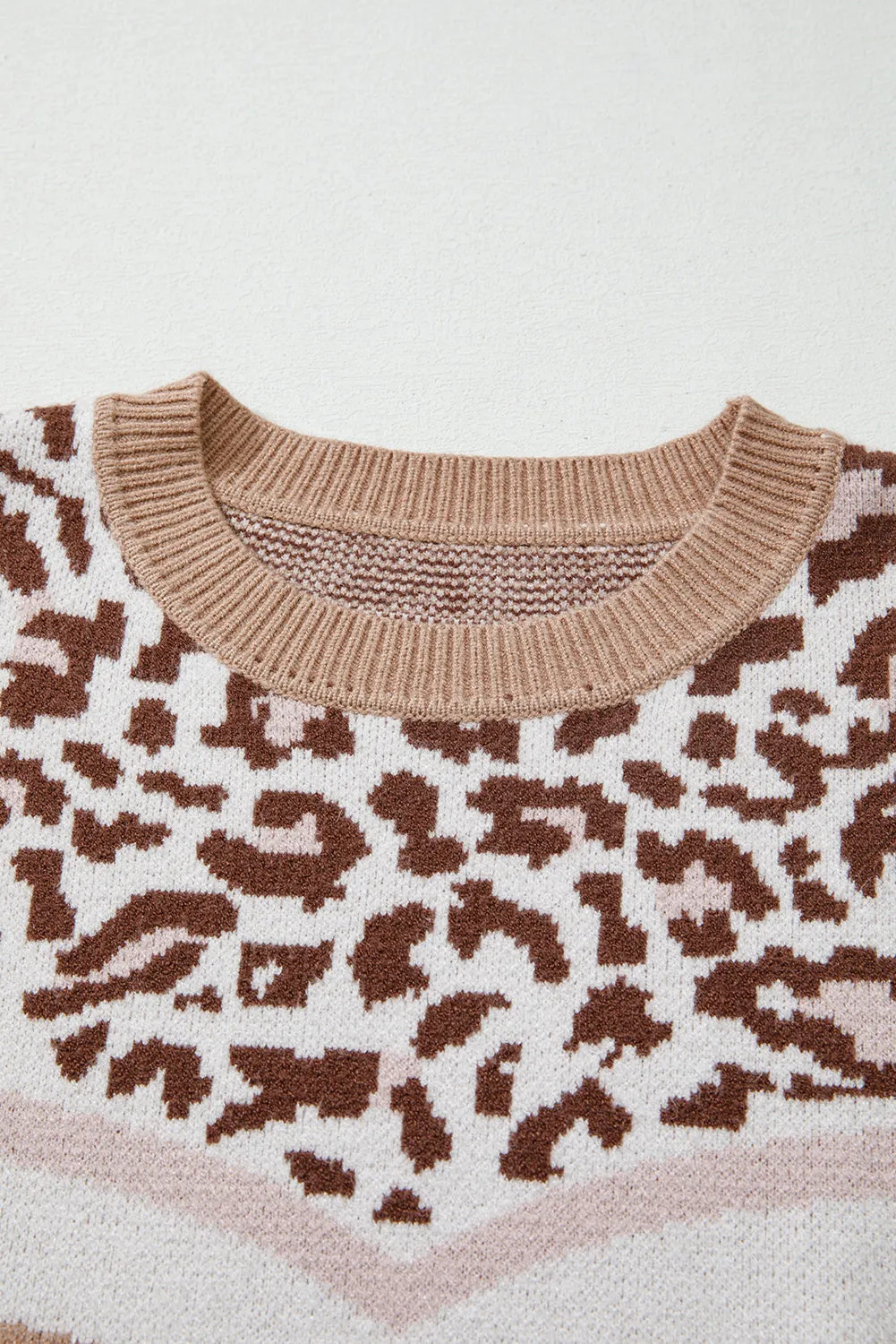 Leopard Round Neck Knit Oversized Sweater sold by Beagle Boutique product image thumbnail 5
