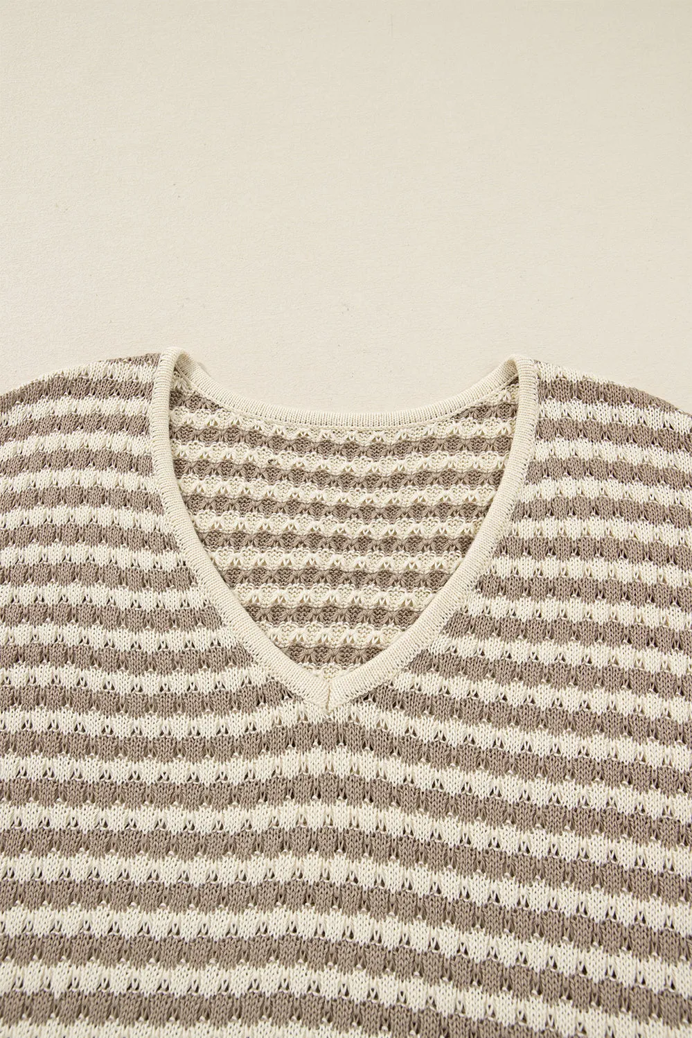Stripe Plus Size V-Neck Drop Shoulder Sweater sold by Beagle Boutique product image thumbnail 5