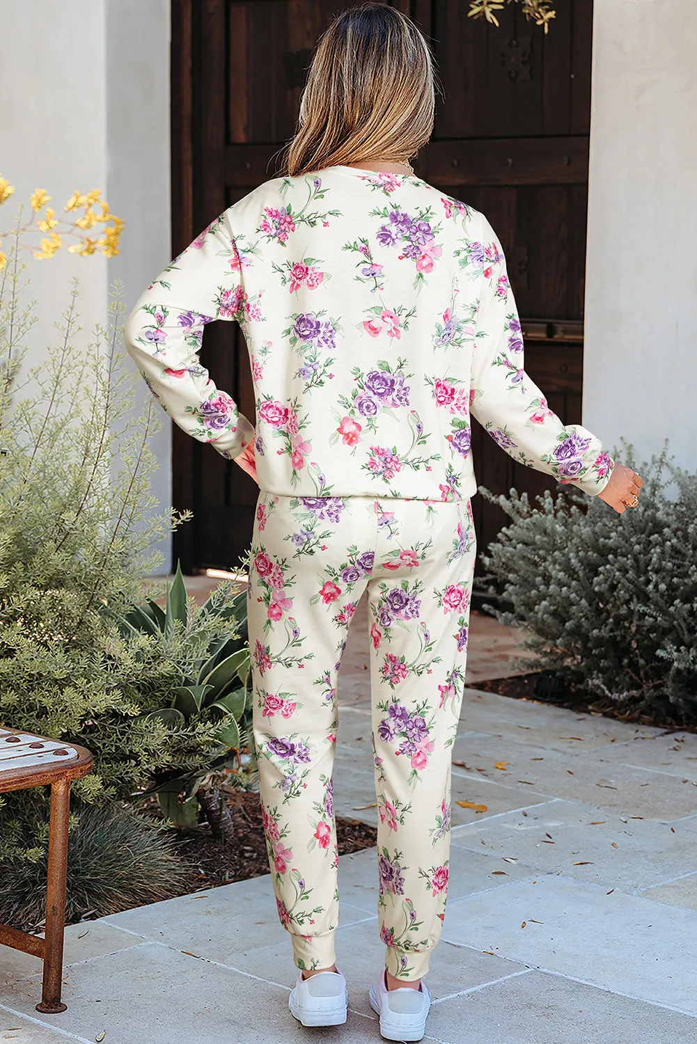 Floral Print Pullover Drawstring Lounge Pants Set sold by Beagle Boutique product image thumbnail 2