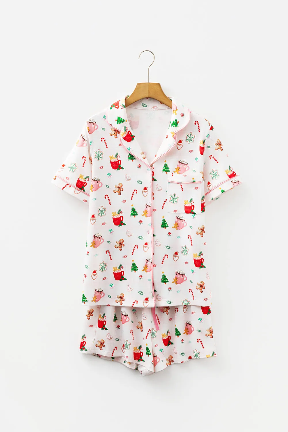 White Christmas Spirits Shirt and Shorts Pyjama Set sold by Beagle Boutique product image thumbnail 4