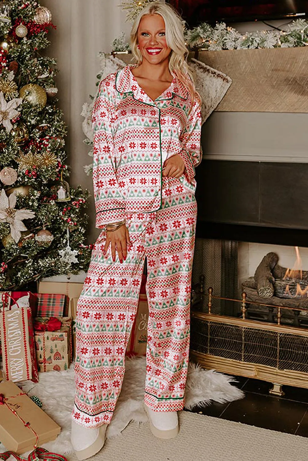 Christmas Print Shirt Pyjama Set sold by Beagle Boutique product image thumbnail 3
