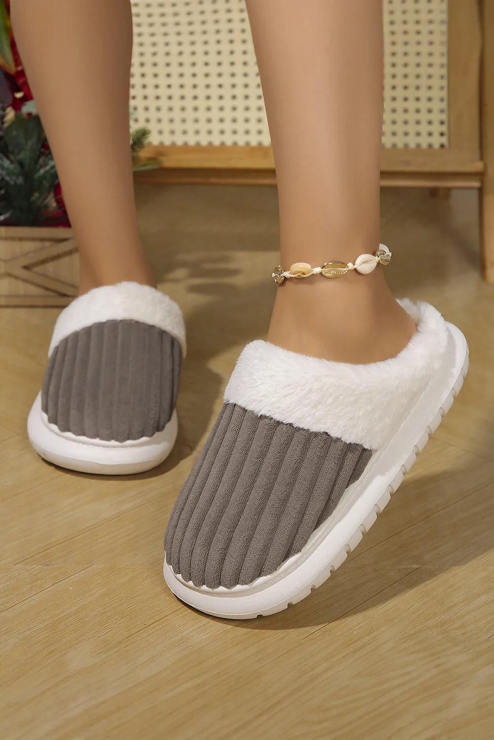 Rib Plush Winter Slippers sold by Beagle Boutique product image thumbnail 2