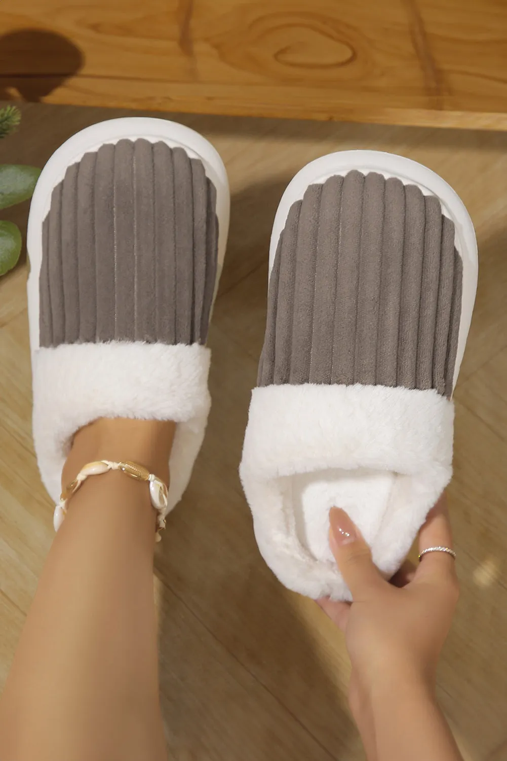 Rib Plush Winter Slippers sold by Beagle Boutique product image thumbnail 5