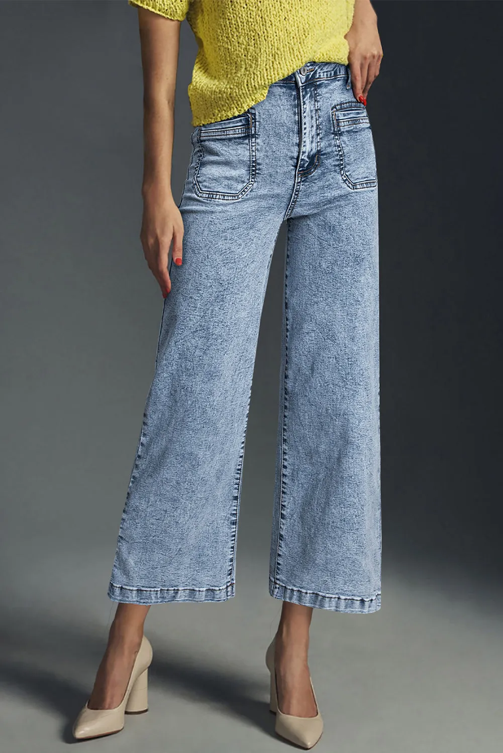 Patch Pocket Straight Leg Loose Jeans sold by Beagle Boutique product image thumbnail 3