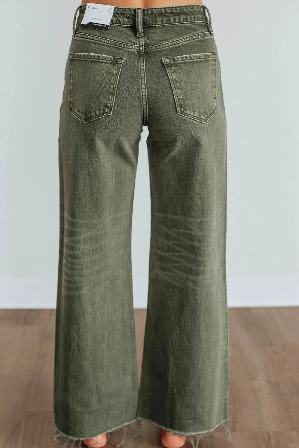 Slight Distressed Raw Edge Wide Leg Jeans sold by Beagle Boutique product image thumbnail 2