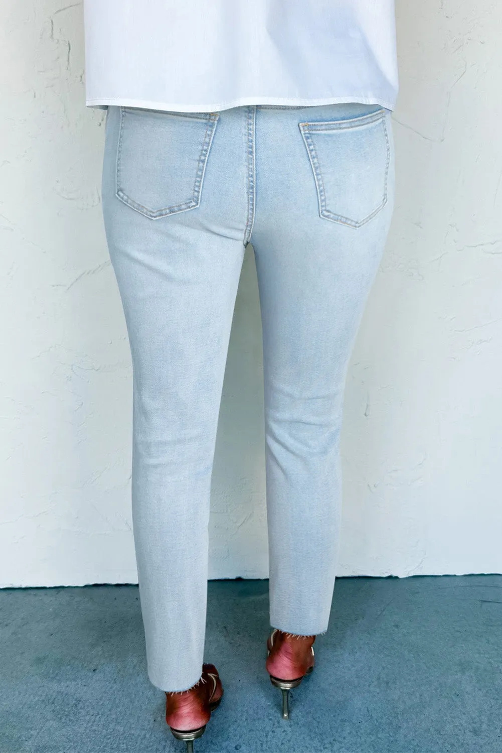 Mid Rise Ankle-Length Distressed Skinny Jeans sold by Beagle Boutique product image thumbnail 2
