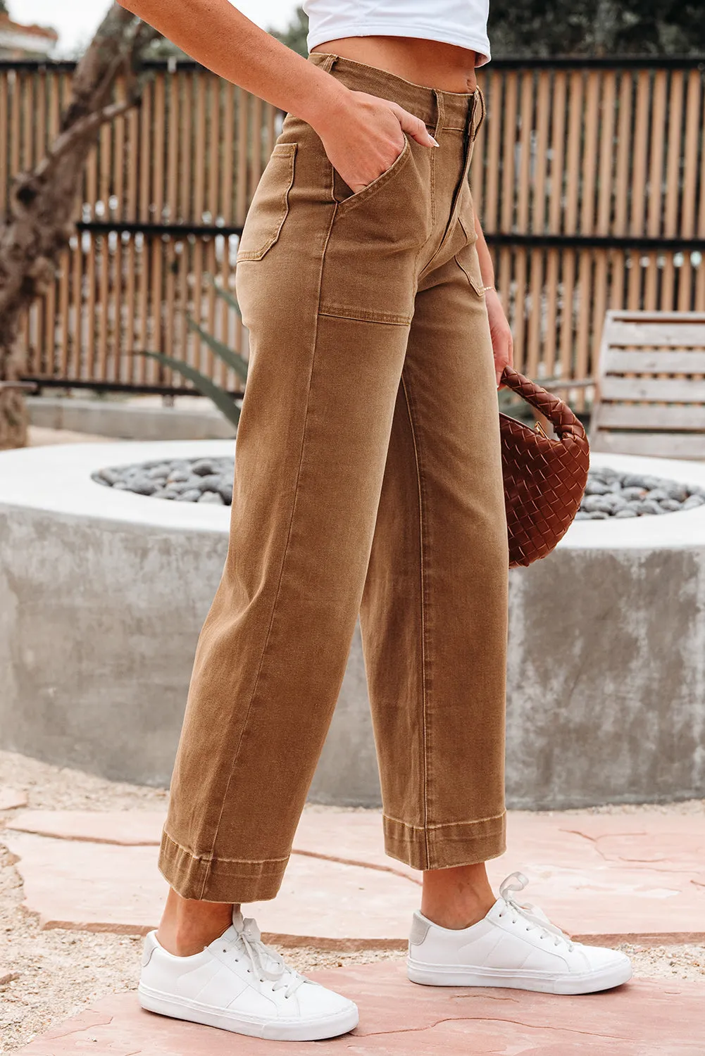 Cropped High Rise Wide Leg Jeans sold by Beagle Boutique product image thumbnail 3