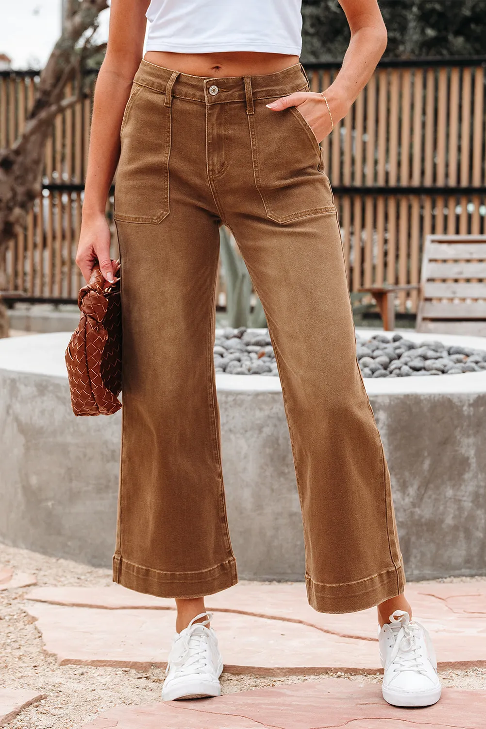 Cropped High Rise Wide Leg Jeans sold by Beagle Boutique