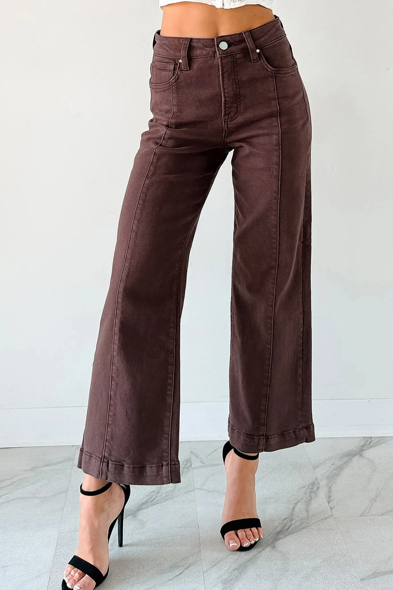 Seamed Center Wide Leg Cropped Jeans sold by Beagle Boutique product image thumbnail 5