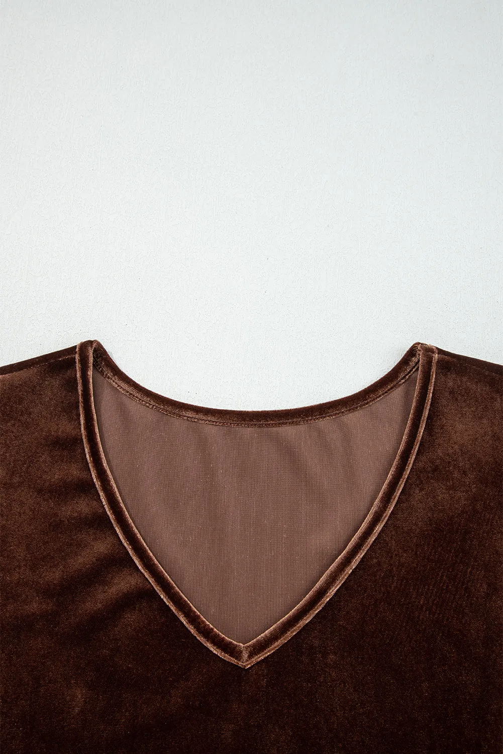 Velvet V-Neck Long Sleeve Tiered Mini Dress sold by Beagle Boutique product image thumbnail 5