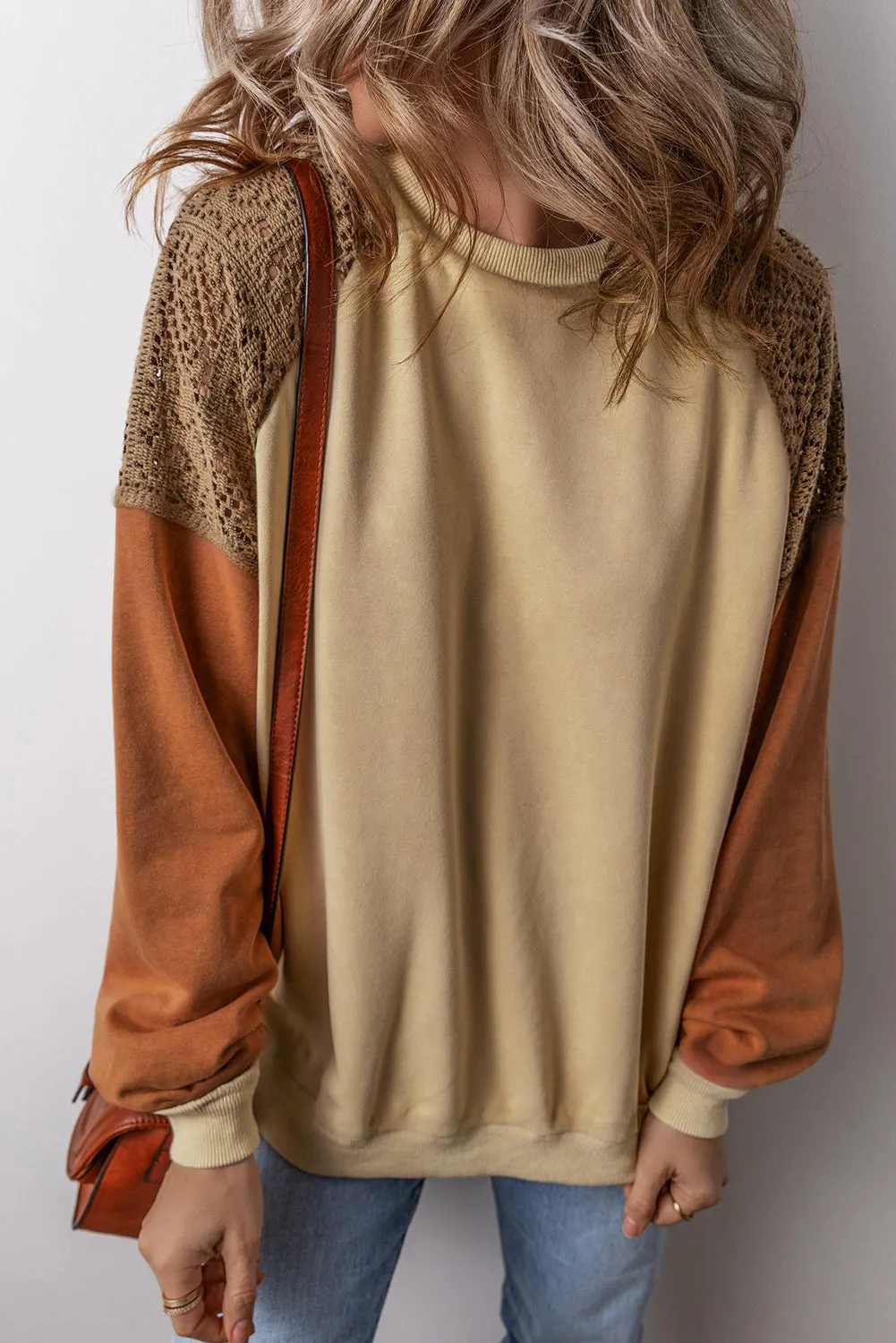Lace Patchwork Colour-block Drop Shoulder Sweatshirt sold by Beagle Boutique product image thumbnail 5