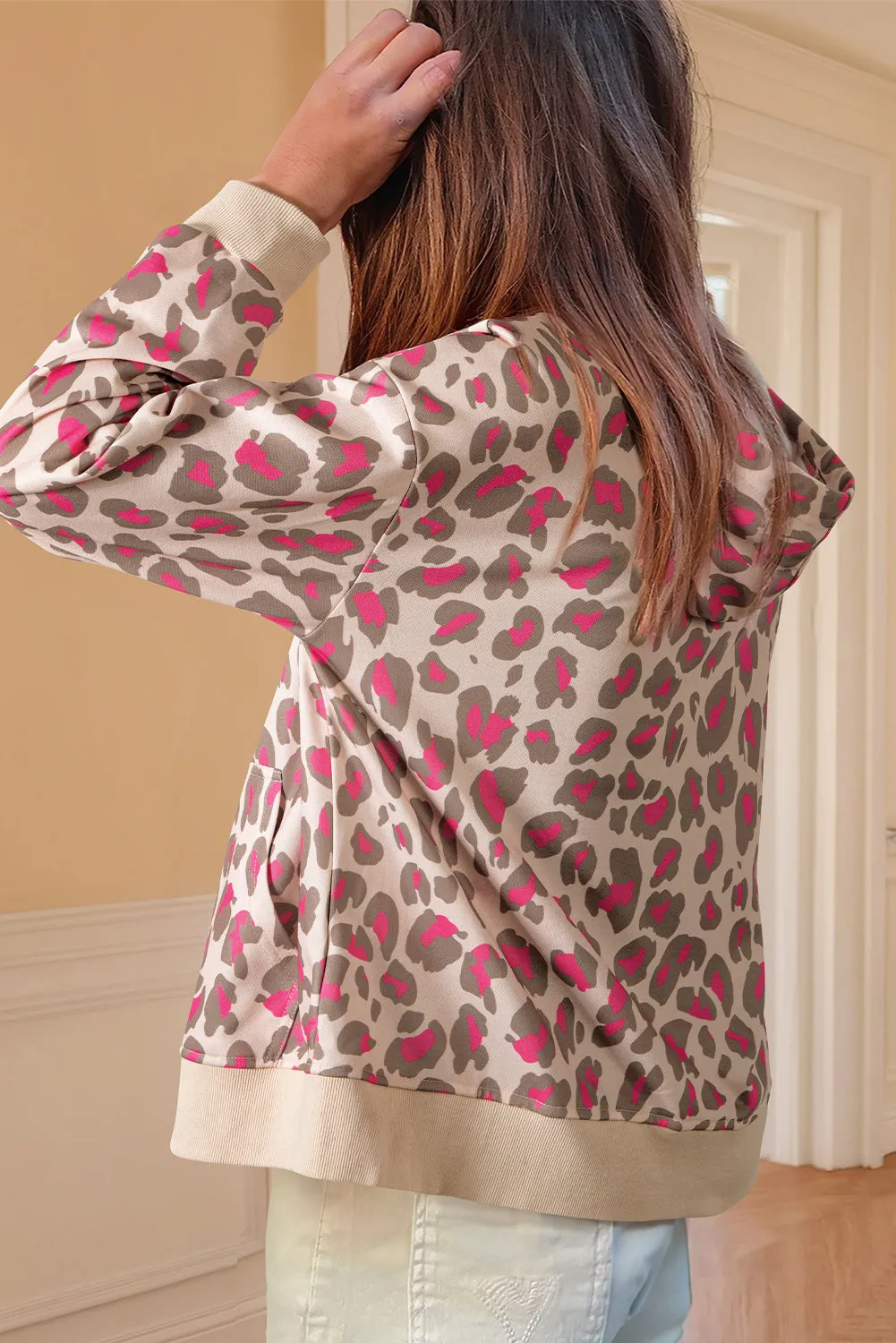 Leopard Print Zip-up Hooded Sweatshirt sold by Beagle Boutique product image thumbnail 4