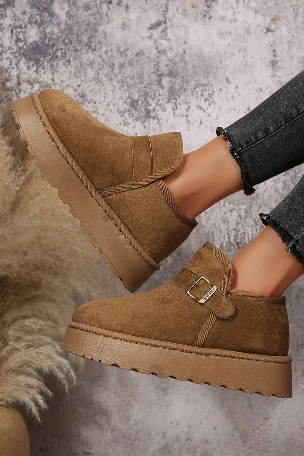 Buckle Detail Platform Cosy Winter Ankle Boots sold by Beagle Boutique product image thumbnail 2