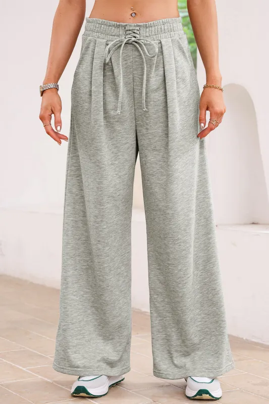 Tied Elastic High Waist Pleated Detail Sweatpants sold by Beagle Boutique