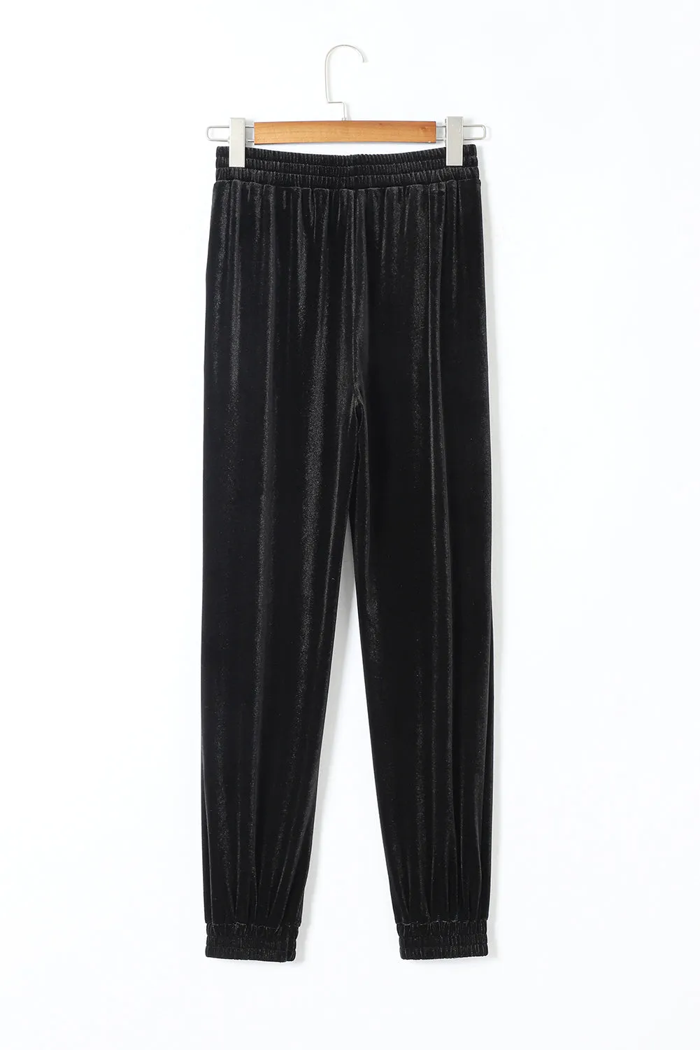 Black Velvet Jogger Trousers sold by Beagle Boutique product image thumbnail 5