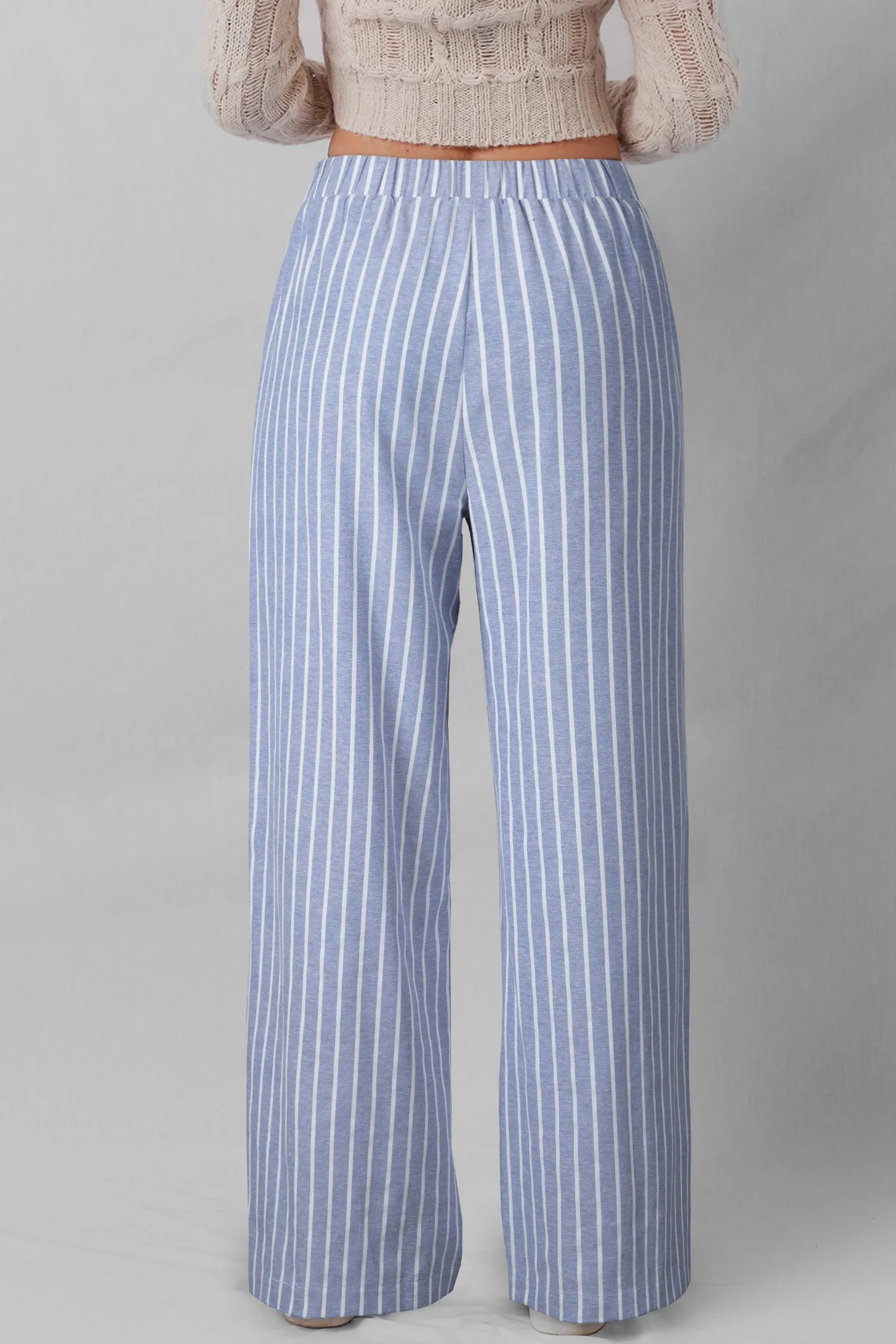 Stripe Buttoned Detail Loose Casual Pants sold by Beagle Boutique product image thumbnail 2