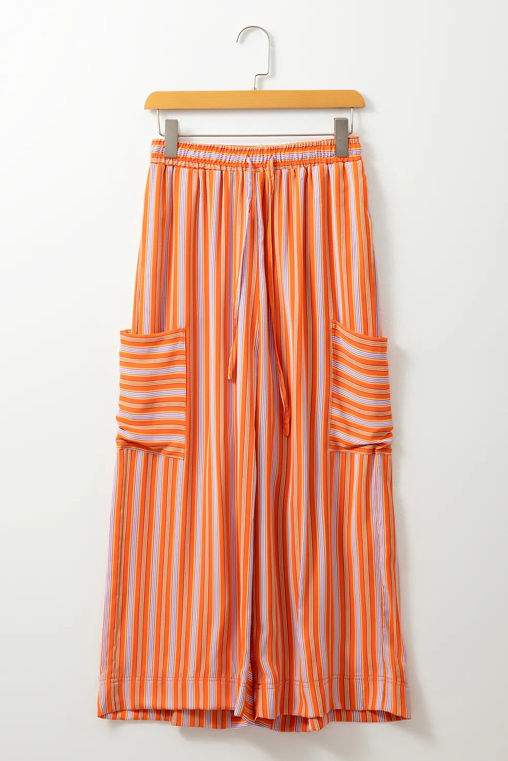 Striped Cropped Wide-Leg Trousers with Pockets sold by Beagle Boutique product image thumbnail 4