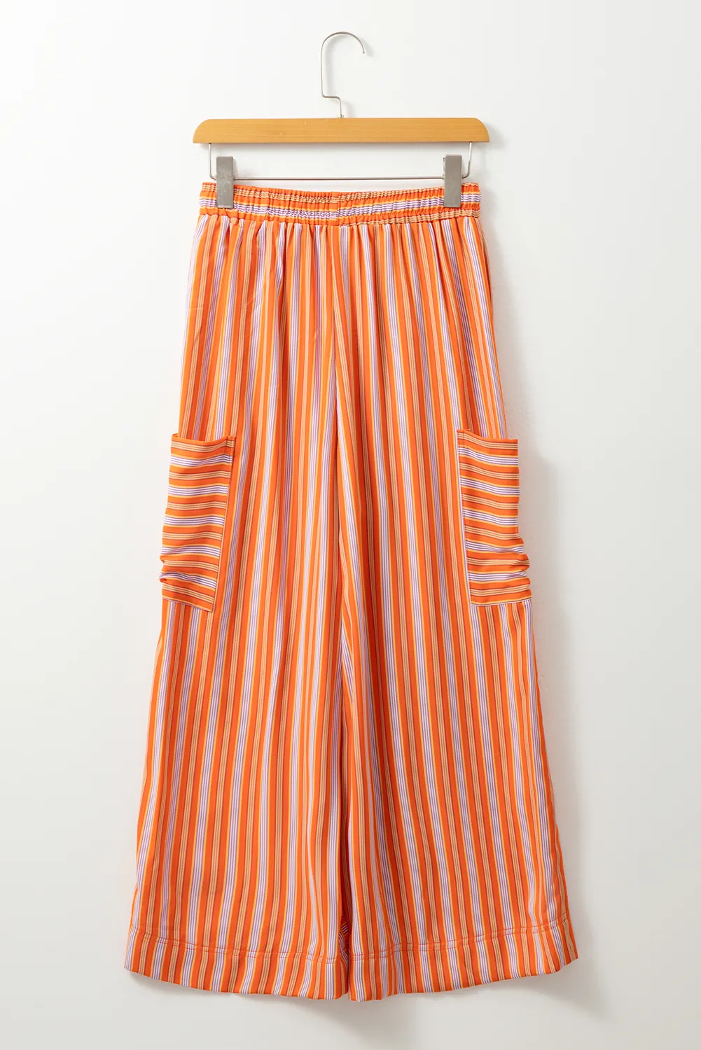 Striped Cropped Wide-Leg Trousers with Pockets sold by Beagle Boutique product image thumbnail 5